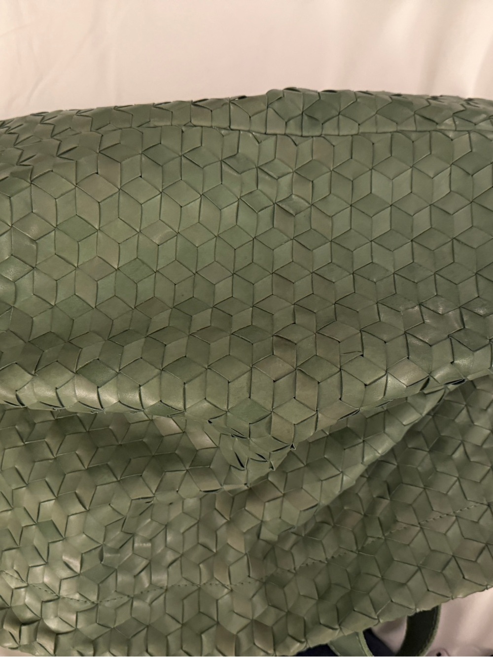 Madewell Large Woven Leather Tote Bag (Sweet Basil) - Picture 7 of 9